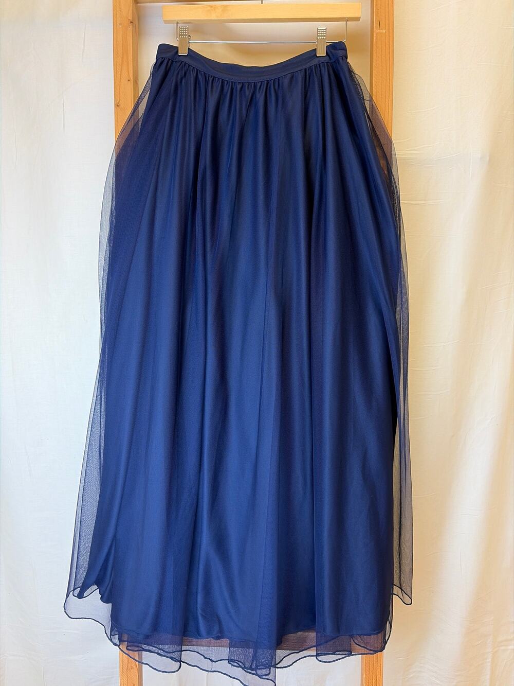 Vintage Speechless Navy Blue Tulle A-Line Maxi Skirt #0467 SZ 11